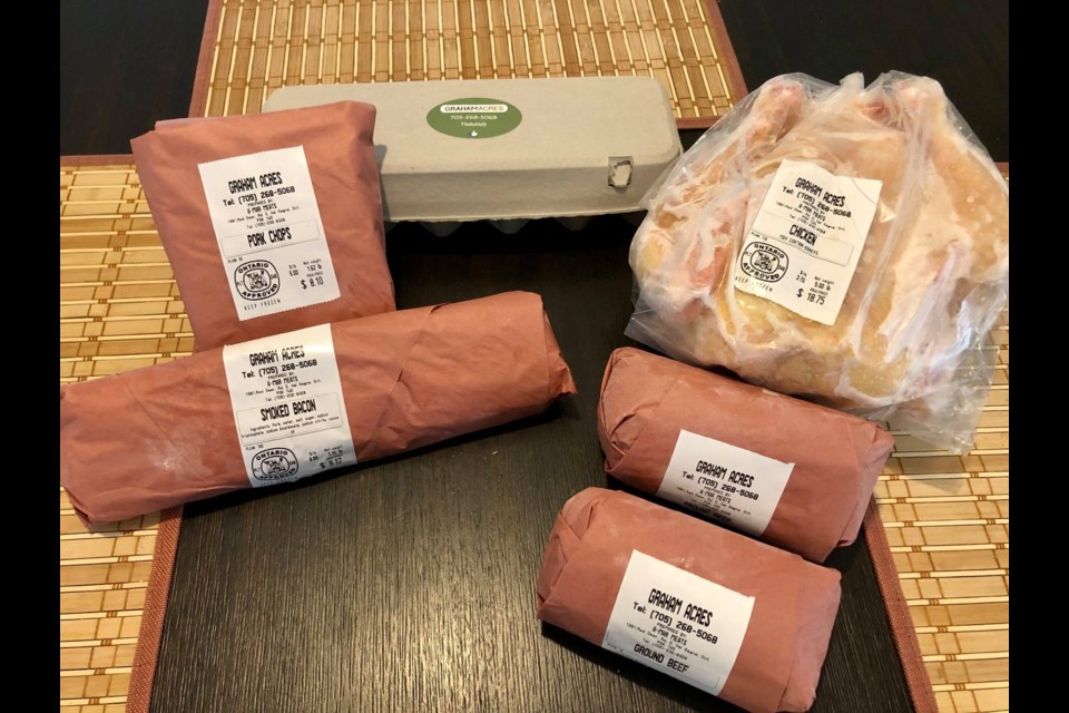 KiHS Mattagami First Nation teacher Ian Vaithilingam delivered food boxes for 18 students and their families last weekend. The boxes containing a variety of meat were bought from Graham Acres.