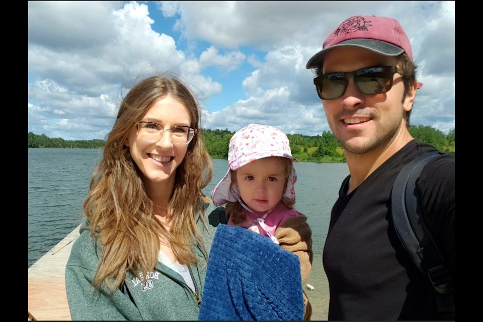 Coun. Michelle Boileau has announced she will run for the office of mayor in the Timmins municipal elections this fall. She is seen here with her husband Andrew and daughter Rosalie.