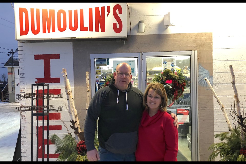 Dan and Line Perrier are the new owners of Dumoulin's in Timmins. They will keep the existing lines of outdoor products, from live bait to clothes and equipment, plus add the services and items from D&L Docks in one convenient location. Wayne Snider for TimminsToday
