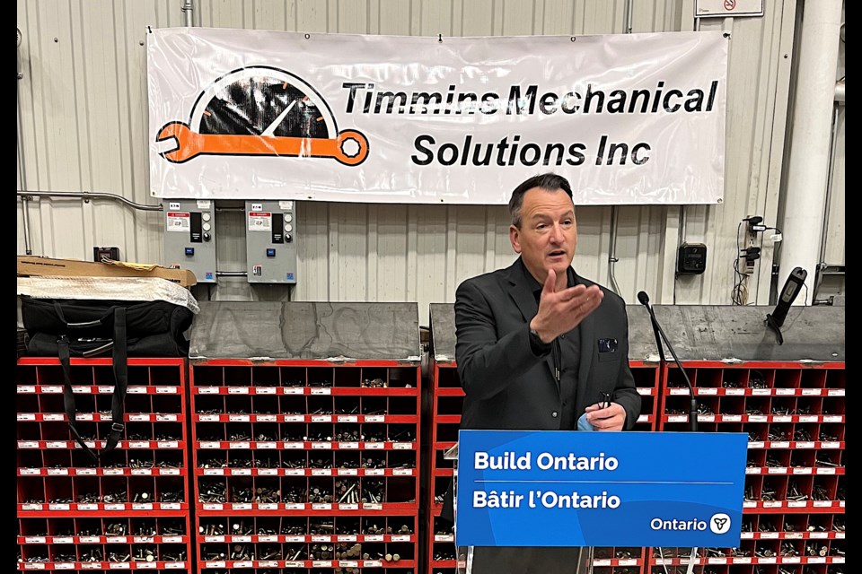 A provincial government investment of $2.2 million into five Timmins area businesses was announced Friday by Greg Rickford, Minister of Northern Development, Mines, Natural Resources and Forestry.