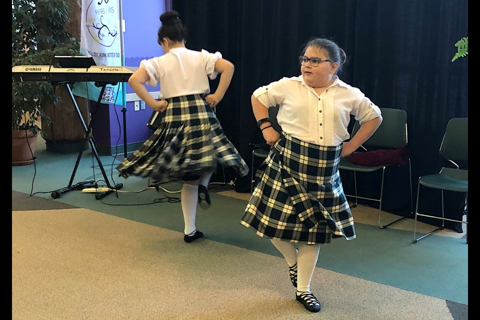 Members of the Northern Ontario School of Scottish Dance in action during Gung Haggis Fat Choy celebrations at the TImmins Public Library. The event combined Robbie Burns' Day with Chinese Lunar New Year. Wayne Snider for TimminsToday