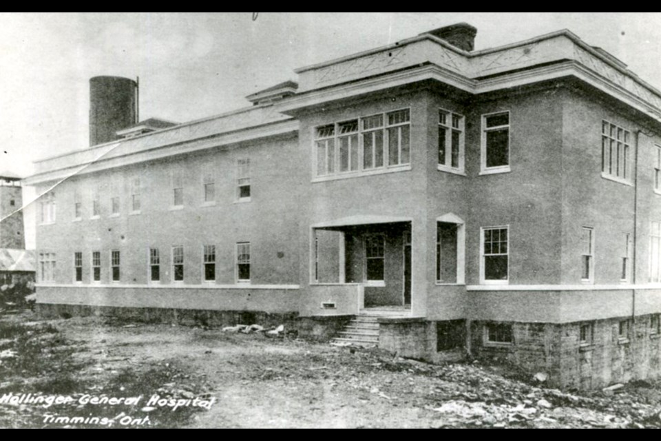 Hollinger Hospital, opened in 1912 by the Hollinger Mine, eventually grew into St. Mary's Hospital in Timmins.