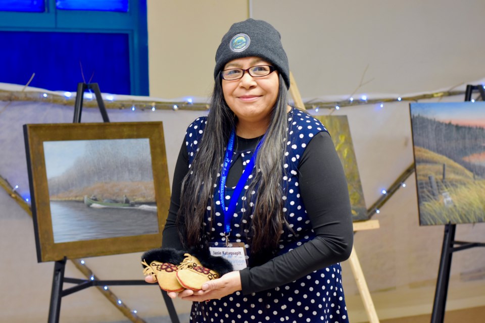 Janie Kataquapit of Attawapiskat First Nation is an artist and also works for Mushkegowuk Council's Oshichikesiwuk Nanipek artist collective.