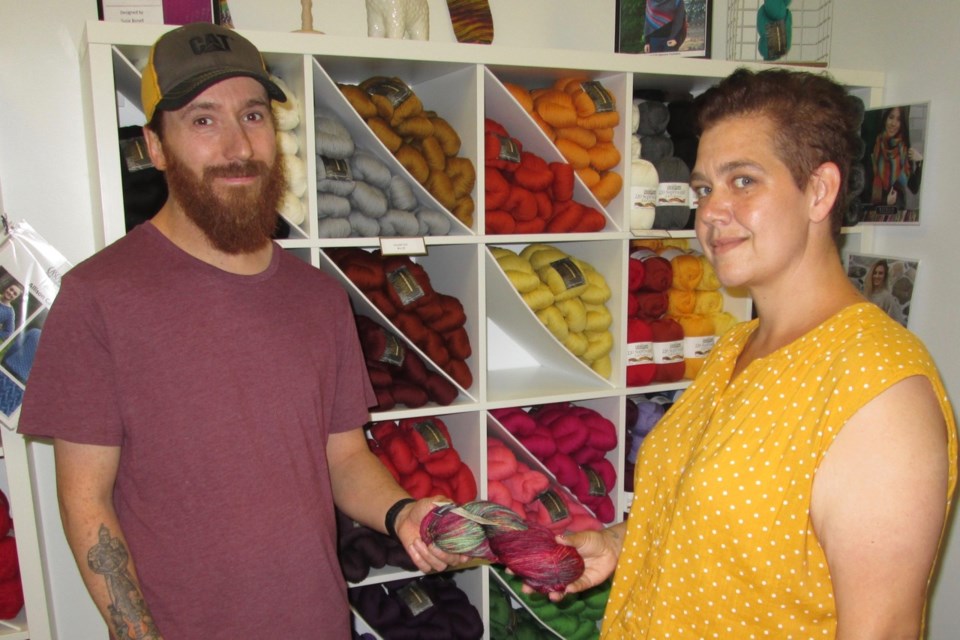 Marc and Angele Francoeur recently opened The Northern Purl in The 101 Mall. The specialty store sells supplies and equipment for fibre artists. They sell supplies and equipment for fibre artists. These include handmade and dyed batts and roving for spinners and hand-spun yarns. Wayne Snider for TimminsToday