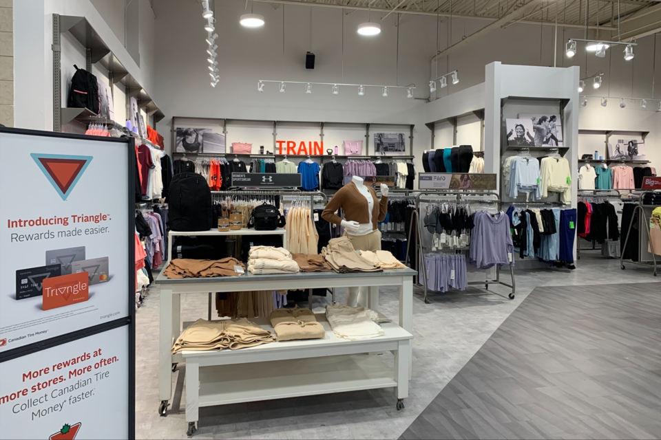 The women's section at the revamped SportChek at the Timmins Square.