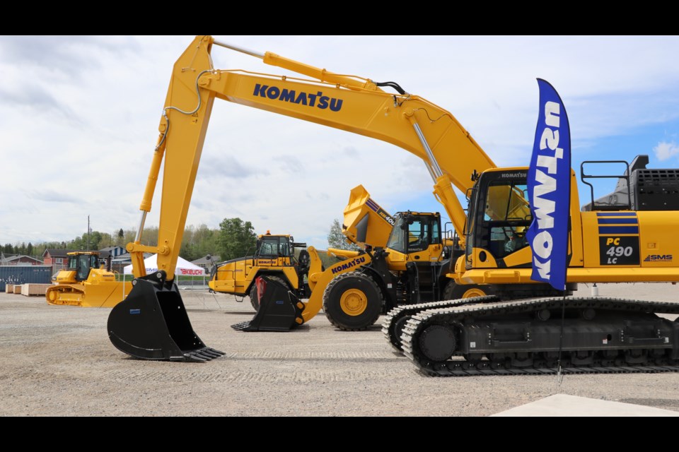 Construction equipment on the yard at the new SMS Equipment facility.