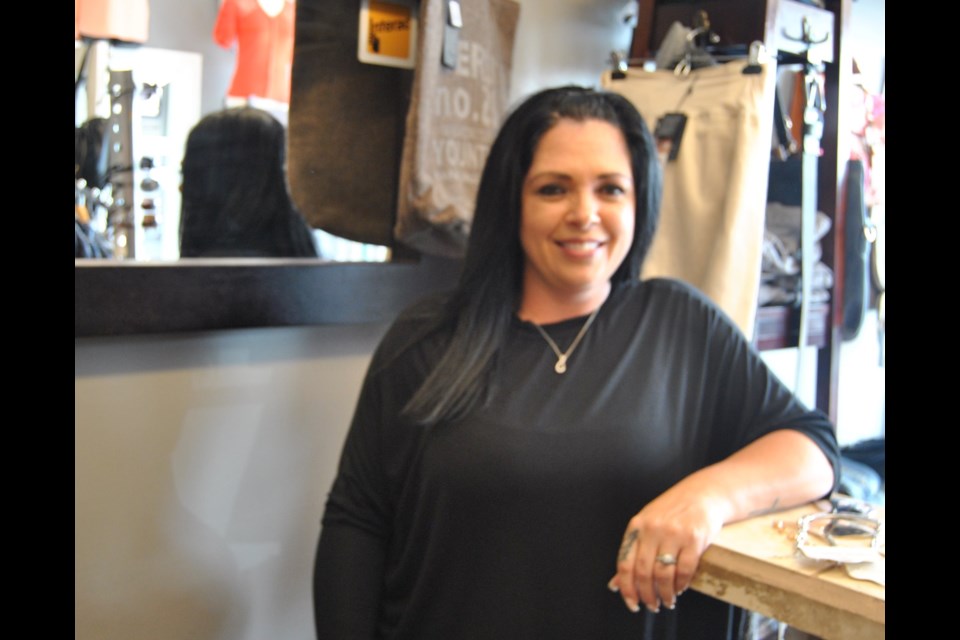 Chasa Viel, owner of Mi Casa Fashion Boutique on Second Ave. in Downtown Timmins says her customers love her fashion sense and the unique product lines she provides them. Photo: Frank Giorno, Timminstoday.com