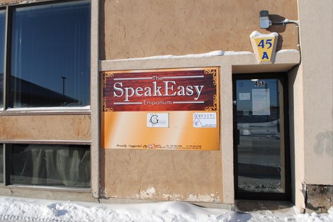 Pictured is the entrance to The Speakeasy Emporium at 45A Spruce Street South in Timmins. Jessica Trudel for TimminsToday.