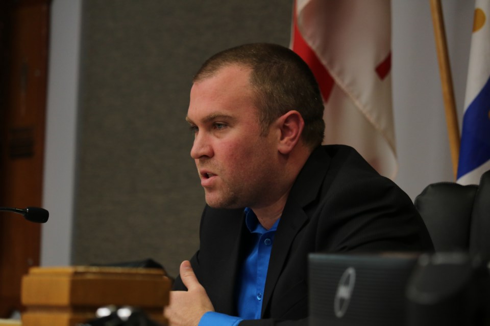 Mayor Steve Black speaks at city hall. Andrew Autio for TimminsToday