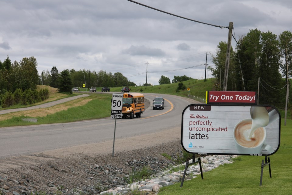 Airport Road will now see traffic moving in both directions at 50 kilometres per hour, from Theriault Boulevard to Lafleur Drive. Andrew Autio for TimminsToday