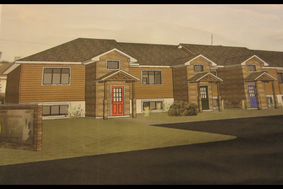 A visual rendering of the 1.5 storey units the Timmins Native Friendship Centre hopes to build. The project would provide quality affordable housing. Andrew Autio for TimminsToday                         