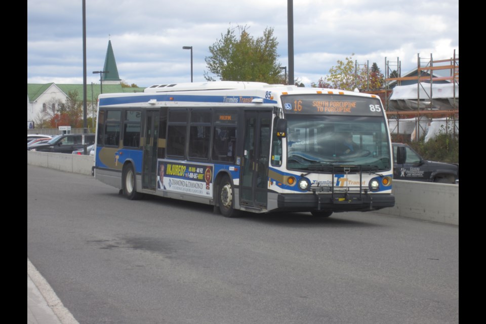 A newer model Timmins Transit bus. Andrew Autio for TimminsToday.                      