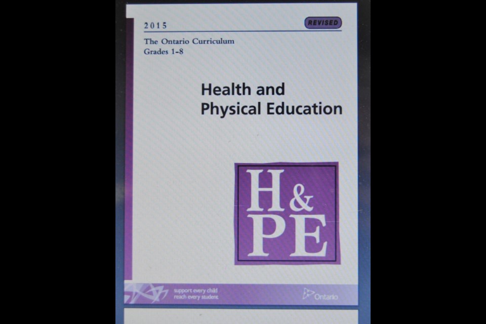 Cover of the New Ontario Health and Physical Education Curriculum for Grades 1 to 8. Some parents are concerned about the sex ed component of the curriculum
