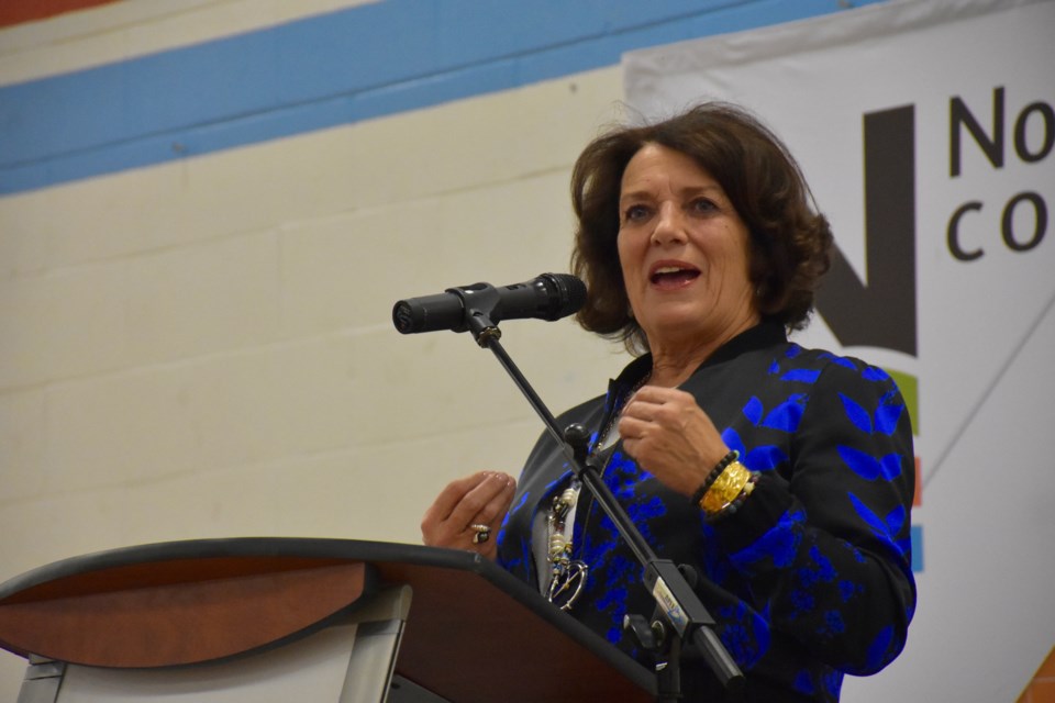 Mental health issues advocate Margaret Trudeau engaged a crowd at Northern College in South Porcupine, sharing her journey with being bipolar. Afterwards she signed books and met with people. Maija Hoggett/TimminsToday