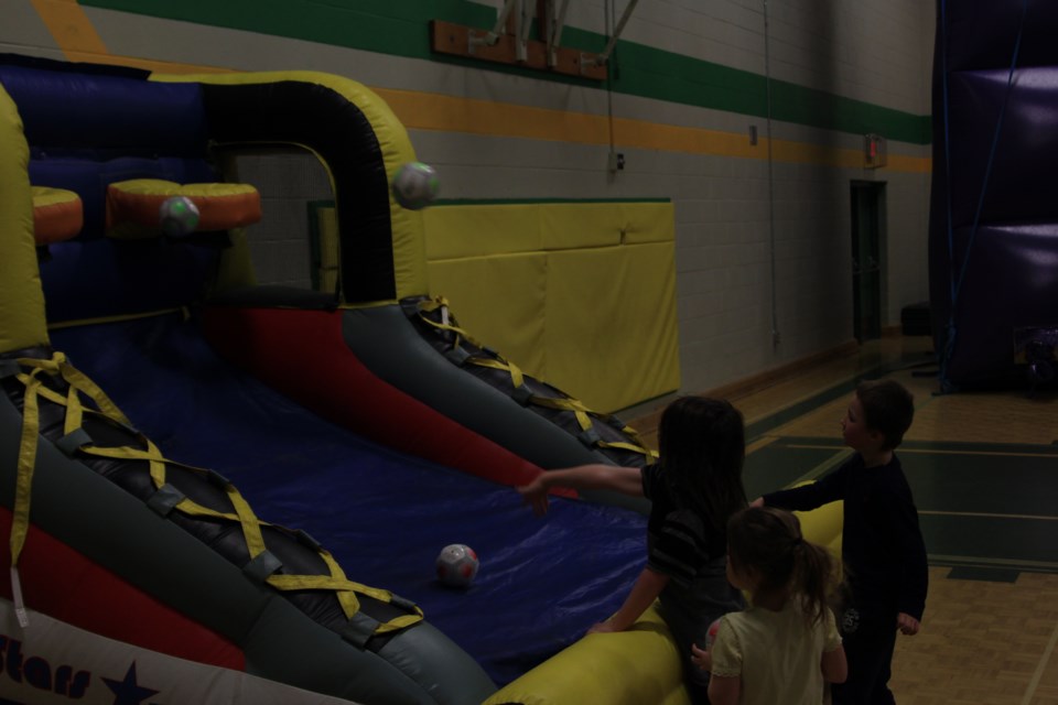 Bouncy rides are set up at Roland Michener Secondary School for the annual South Porcupine Winter Carnival. The activities are on again today from 10 a.m. to 4 p.m. There are also kids' activities at the scout hall from noon to 4 p.m. The fun caps off tonight with the closing ceremonies at Maurice Landry Community Centre and the fireworks at 7 p.m. Devon Mahon for TimminsToday