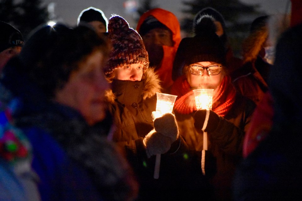 The Ukrainian Cultural Group of Timmins organized a candlelight vigil held at Hollinger Park on March 2, 2022. 