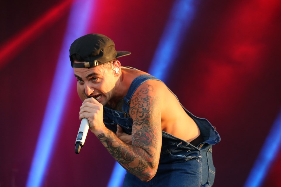 Jacob Hoggard of Hedley performs at the Stars and Thunder festival. Andrew Autio for TimminsToday