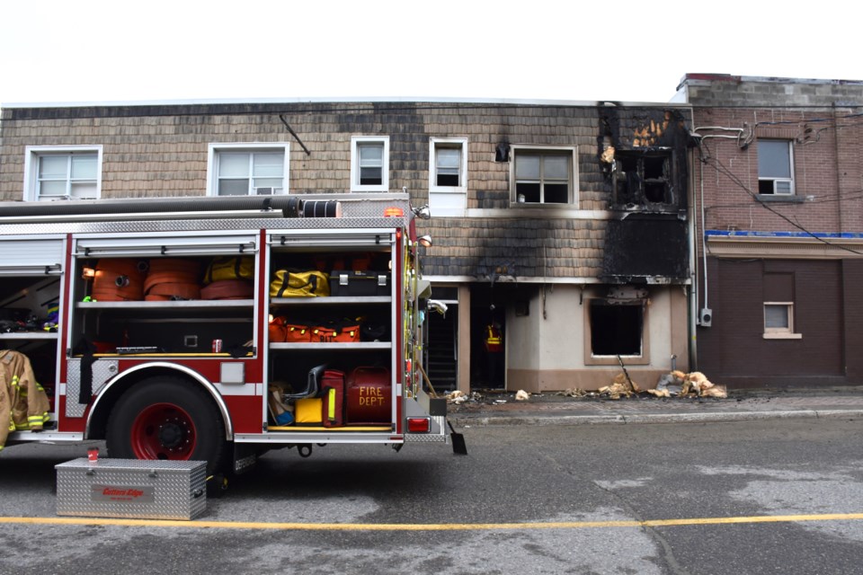 A fire tore through several apartments on Main Street in South Porcupine. The units are in the same building as the food bank, which is closed due to smoke damage, according to the deputy fire chief.