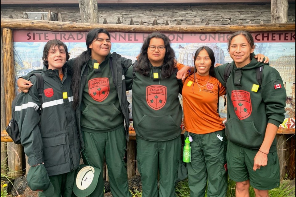 The five Junior Canadian Rangers from Northern Ontario who attended the national leadership course in Quebec were, from left, Madden Taylor of Constance Lake, Thunder O’Keese of Kasabonika Lake, Ryan Kakekaspan of Fort Severn, Summer Southwind of Lac Seul, and McCartney Beardy of North Caribou Lake.