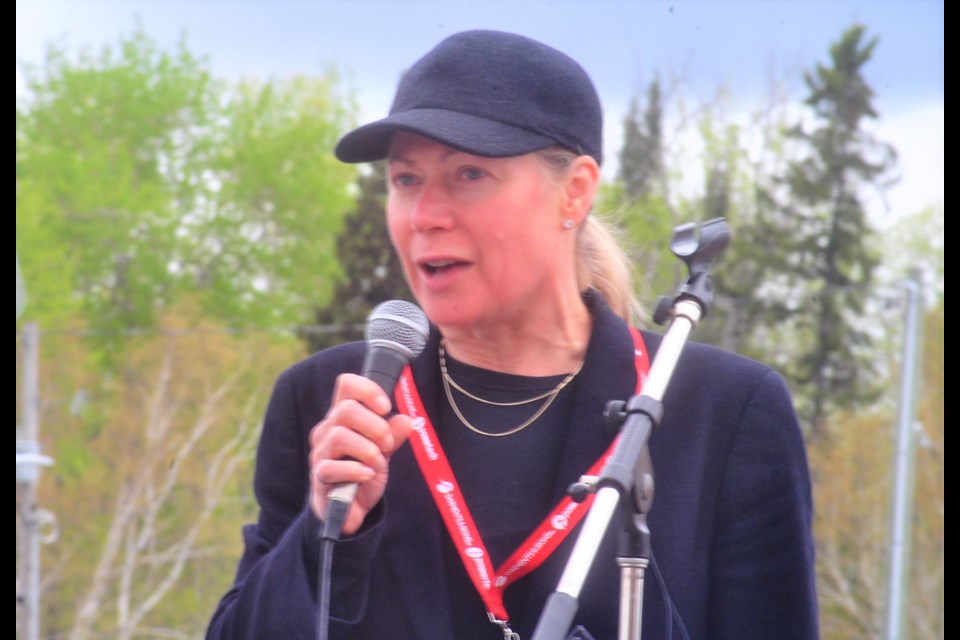 Judy Baker addressing the Grand Opening of the 2017 Canadian Mining Expo in Timmins, Ontario. Frank Giorno for TimminsToday.