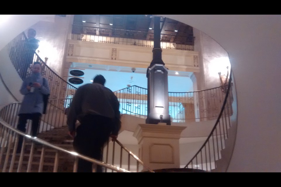 Thirty years ago today two Timmins men were involved in brazen murder in the mezzanine of the Royal York Hotel. It was there that Timmins Bissonnette shot and killed his former friend Guy Maurice Lamarche. Pictured are the elegant stair case of the Royal York, leading from the concourse to the main floor. Frank Giorno for TimminsToday.