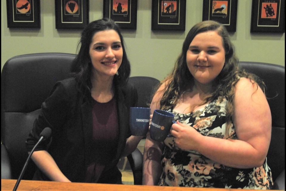 Here is to Aviana Ruel (left) and Gillian Gobo (right) for a job well done as student trustees for 2016-2017. Frank Giorno for TimminsToday.