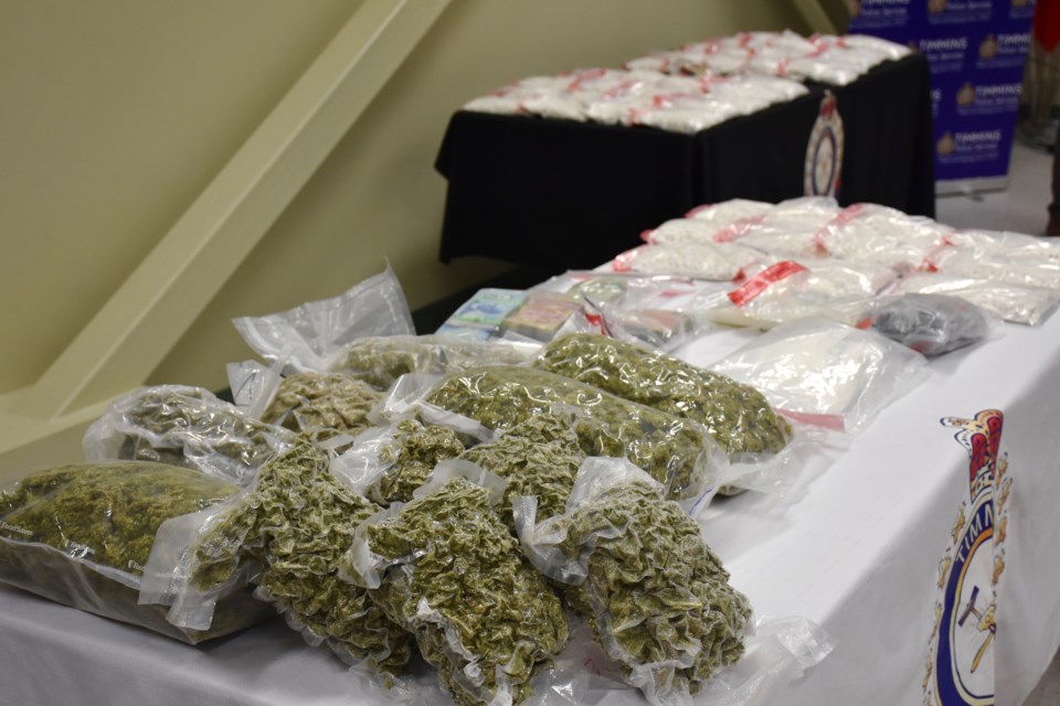 Timmins Police and South Porcupine OPP detachment made a large drug seizure April 17. Maija Hoggett/TimminsToday