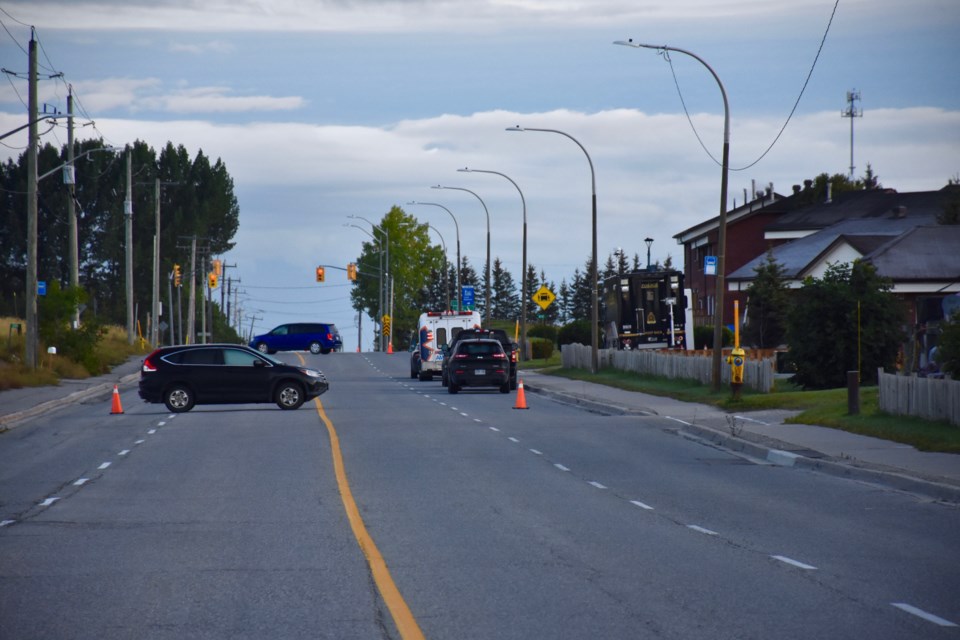 The Timmins Police emergency response team is involved in the ongoing investigation that has Shirley Street North closed to traffic. Maija Hoggett/TimminsToday