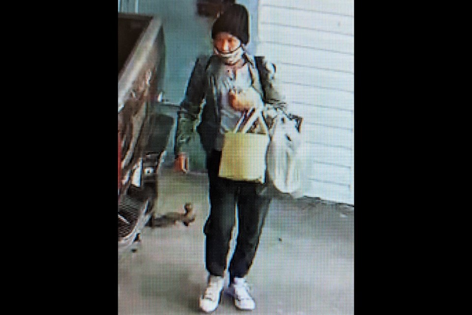 Police are looking to identify a woman who allegedly broke into a vehicle at a residence on Sixth Line.