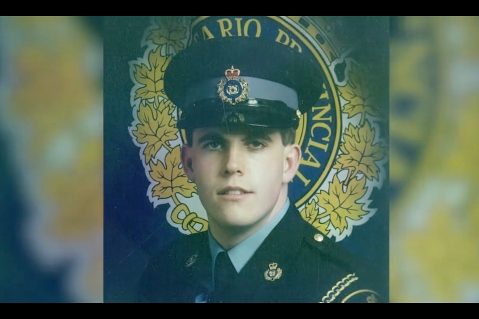 A young Insp. Dan Foy shared in a video for his retirement from the OPP.