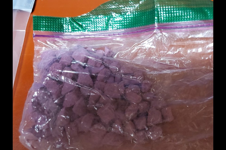 Red powder fentanyl seized on Oct. 14, 2020 in Englehart. Photo supplied by OPP