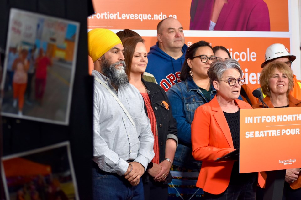 Kapuskasing-Timmins-Mushkegowuk NDP candidate introduces party leader Jagmeet Singh.