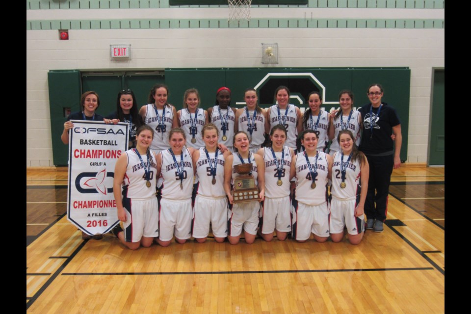 The 2016 OFSAA 'A' Girls provincial champions, the Ecole Secondaire Catholique Jean Vanier Lynx from Welland. Andrew Autio for TimminsToday                              
