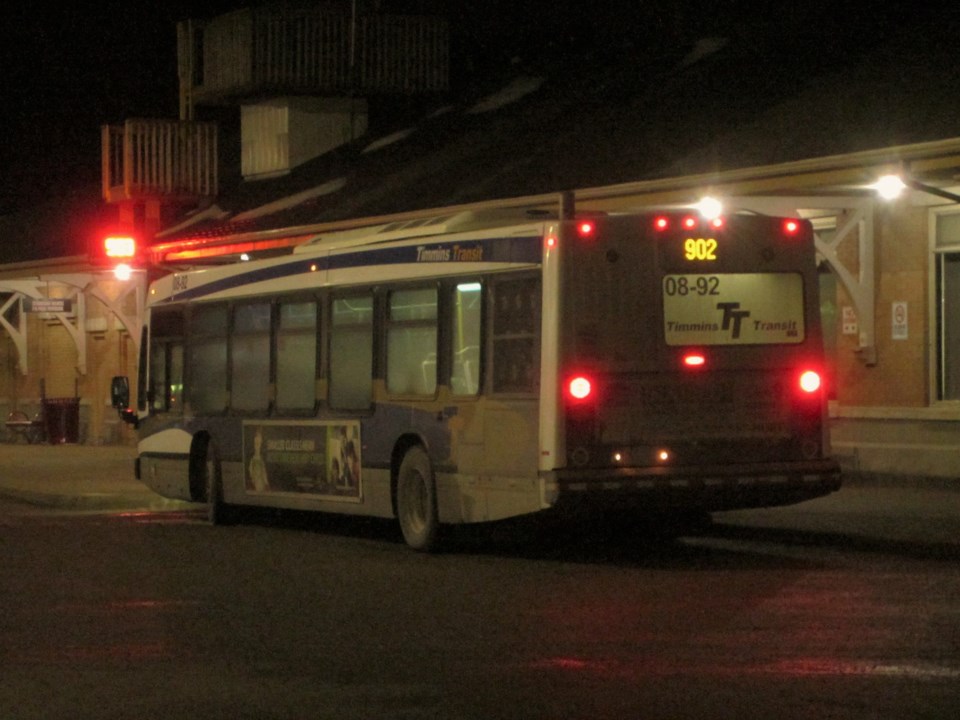 Timmins Transit Bus Night