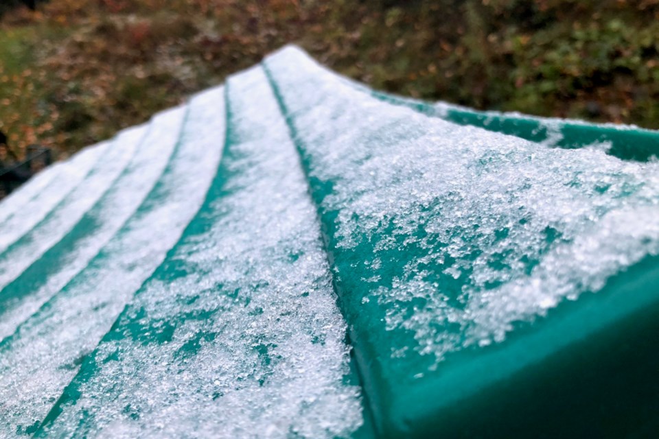 A light dusting of snow fell in the Timmins area early Oct. 3, 2020. Maija Hoggett/TimminsToday