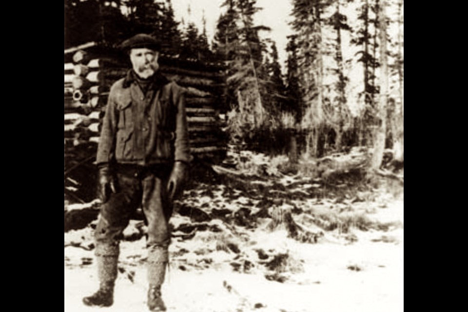Photo of the prospector, Sandy McIntyre, taken at Kirkland Lake in 1928. Although he was the principal discoverer of McIntyre Porcupine Mines Limited, Sandy died in poverty as did many prospectors of this era.