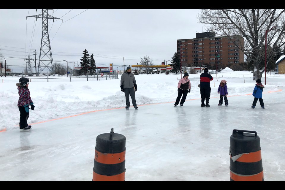Families enjoyed skating outdoors at Hollinger Park during Winter Wonderland Day, hosted by the Timmins Community Parks Association. Wayne Snider for TimminsToday
