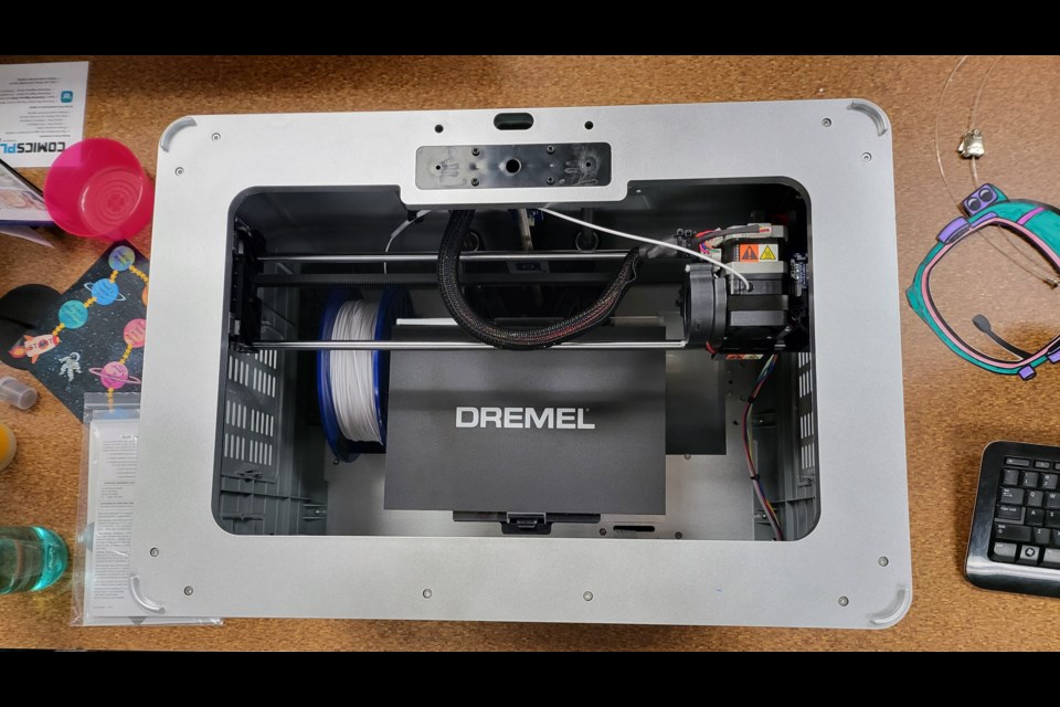 Top view of the 3D printer donated to Barrhead Library in June