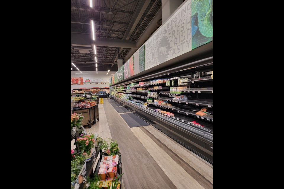 Pembina West Co-op in Barrhead has some empty shelves due to struggles getting inventory due to cyber attack that affected ordering system.