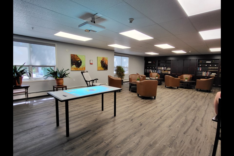 View of the right side of the Seals library at the Hillcrest Seniors Lodge in Barrhead.