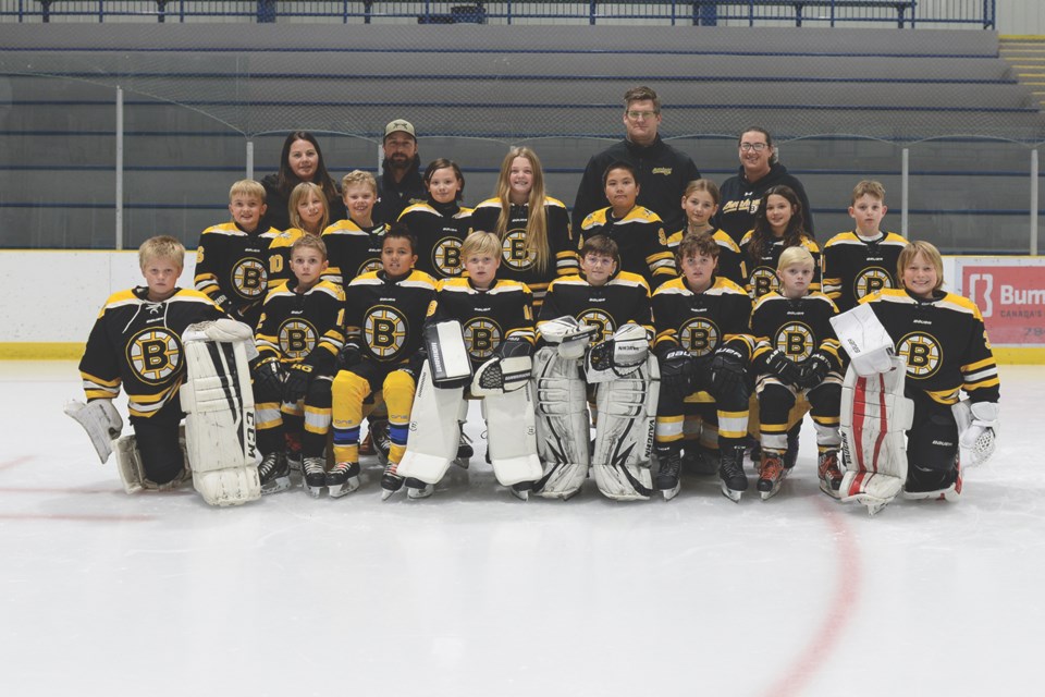 U11-2 Barrhead BANDITS 
Back: Kyson Cote-Wilson, Kaelyn Rau, Jase Mackenzie, Ryan Sargeant-Ferris, Sawyer Hiemstra, Taylor Hartt, Logan Luciuk, Aven Barton, Luke Skogstad. Front: Clayton Adams, Lincoln Greff, Quintin Bennett, Quinn Erickson, Sophia Kippen, Waylon Sherwood, Lochlan Olthuis, Carson Blum. Coaches: Kadi Skogstad, Justin Rau, Kassidy Hiemstra, Manager: Kim Luciuk, Missing Head Coach: Jason Adams.
