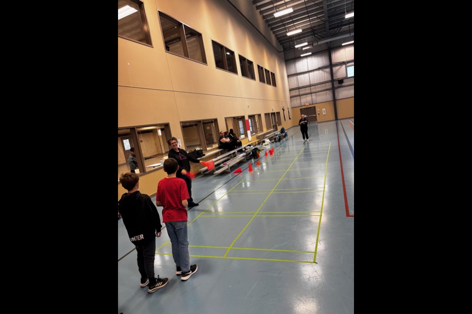 Westlock FCSS and the Westlock Library hosted Squid Games on April 4 with 43 people taking part in the games played on the TV show Squid Games. Pictured at people playing Bridge. Photo supplied.