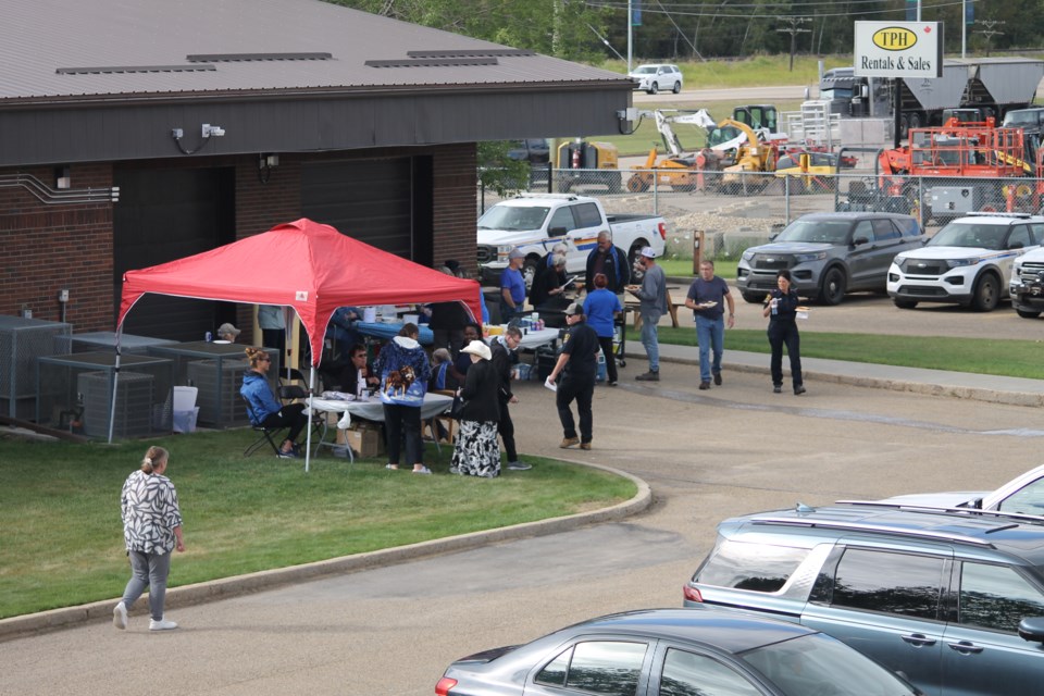 Residents headed to the RCMP building on Aug. 14 for a delicious barbecue put on by Westlock Citizens on Patrol. 
