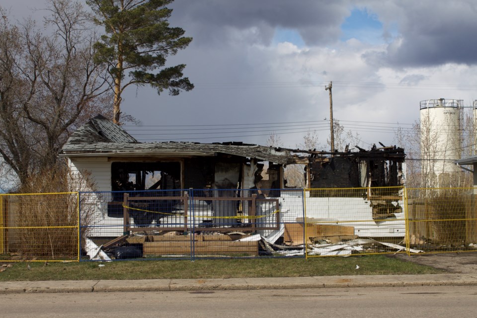 The abandoned house that burnt down on April 23 that has now been demolished. 