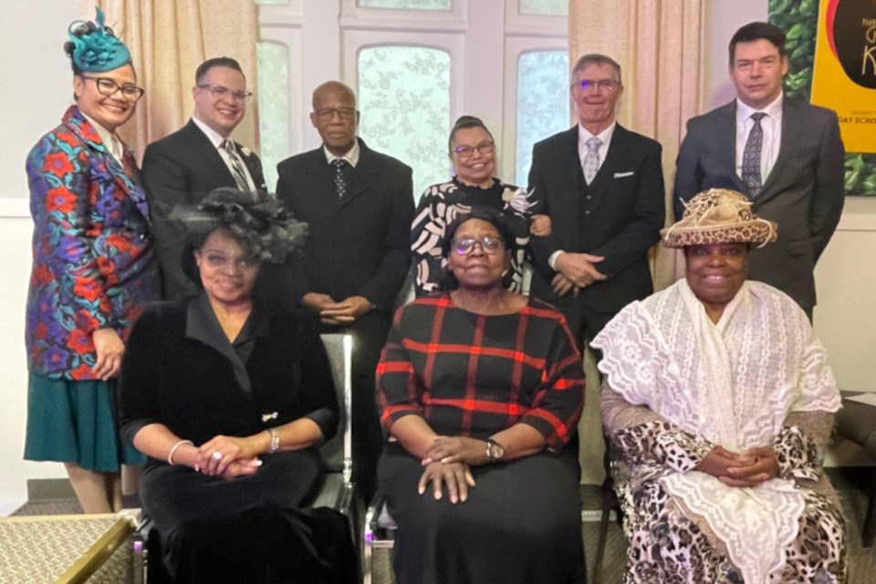 Back (L-R): Vera Schilling and Pastor Joel Shilling, son-in-law Bishop Robert Barnett, Melanie and Ian Jackson, son-in-law Pastor Ted McGreer. 

Front (L-R): Three of the eight Neil children: Sharon Neil-Laumon, Janet Neil, Marilyn McGreer.

The family attended the Dec. 11 service at the invitation of Pastor Shilling to celebrate the 40 years of being in the building.