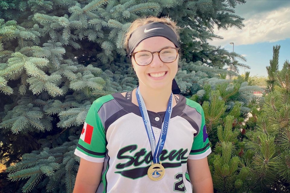 Athabasca’s Avery Kamelchuk, 17, was a member of the Sherwood Park Storm, which faced rivals from across Canada Aug. 17-21 at the 2022 U17 Girls Canadian Fast Pitch Championship in Montréal. The Storm finished the national tournament with a 2-4 record and Kamelchuk was named Player of the Game in the team's final tilt.