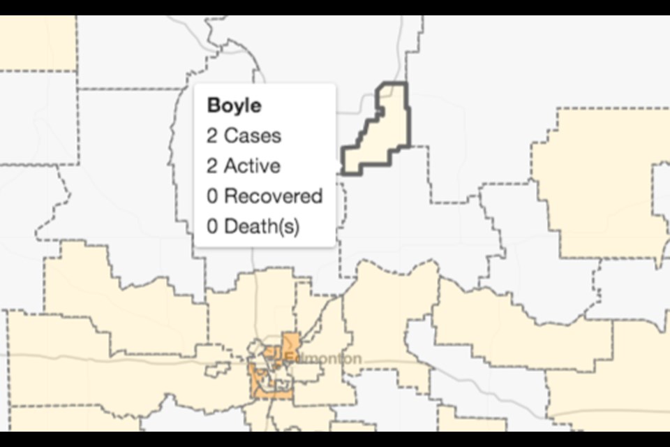 Two active cases of COVID-19 were reported in the Boyle area July 13.