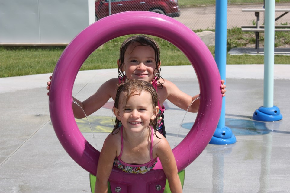 Evra and Maevry Turner had the Boyle splash park all to themselves July 9 and spent several hours taking advantage of the space. The five and three-year-old sisters seemed to have boundless energy as they made their ways from station to station while mom looked on.

Chris Zwick/T&C