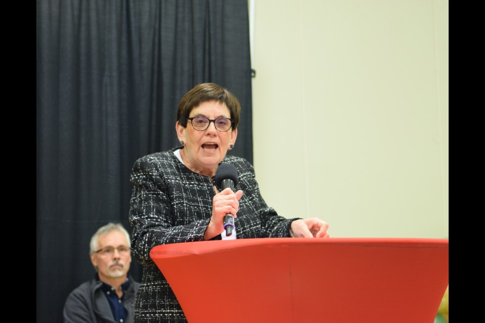 The 2023 Barrhead long-service award winner and a lifelong volunteer Brenda Visser talks about the importance of volunteerism during the Barrhead's April 17 volunteer celebration event at Bethel Pentecostal Church.