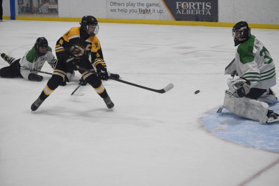 Renegades Caden Lane scores the final goal of the game on a short handed breakaway in the second period.
